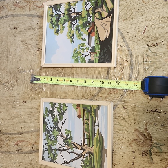 Set of Two Framed Paint By Numbers Vintage Landscape Pictures - Picture 7 of 7